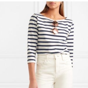 JCREW NWT Navy Striped Boatneck Top